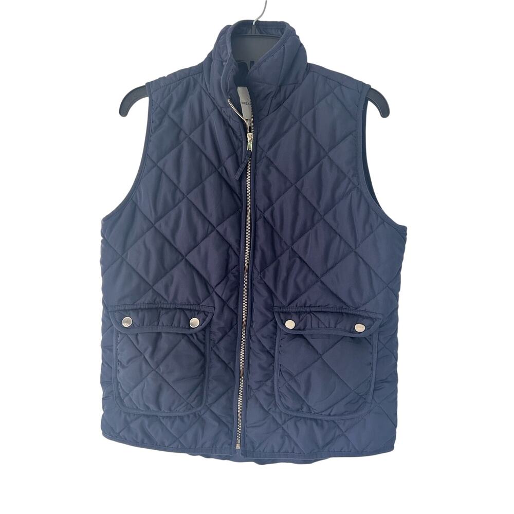 THREAD & SUPPLY Quilted Poly Fill Navy Puffer Vest sz M